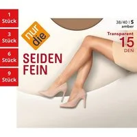 Nur Die Feinstrumpfhose Seidenfein 15 DEN Damen (1er/3er/6er/9er Pack 1 St) nylon transparent Fein-strumpfhose durchsichtig frauen multipack glanz
