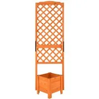 COSTWAY Blumenkasten, Blumenkübel mit Rankgitter, Spalier & Drainageloch