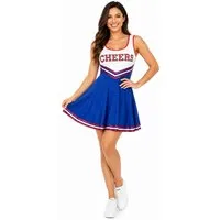 Funny Fashion Kostüm USA Cheerleader Kostüm für Damen, Kleid