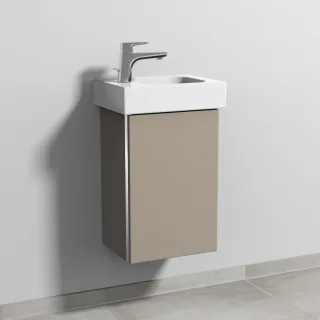 Sanipa 3way Waschtischunterbau zu Geberit iCon Waschtisch mit 1 Tür, Sandgrau-Matt BS65867