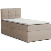 Deine Möbel 24 Boxspringbett FLO Boxbett Einzelbett Polsterbett Jugendbett (Beige Hellgrau Grau Anthrazit Schwarz, 2-St., Bonellfederkernmatratze H3 Taschenfederkernmatratze H4), 90x200 100x200 Veloursstoff