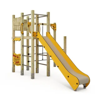 PRO MAGIC Jolt Spielturm für öffentliche Spielplätze - Robuster Kletterturm mit Rutsche & 9x9 cm Pfosten - DIN EN 1176 Zertifiziert - Wickey
