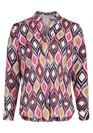 Betty Barclay - Langarmbluse mit grafischem Allover-Muster pink - Gr. - 40