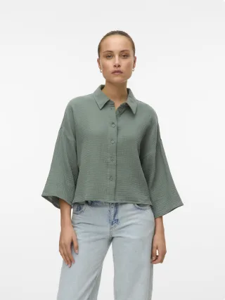 VERO MODA - VMNATALI CROP SHIRT WVN NOOS - Gr. - XL