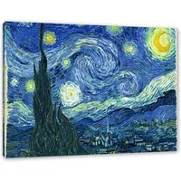 Pixxprint Leinwandbild Vincent Van Gogh - Die Sternennacht, Vincent Van Gogh - Die Sternennacht (1 St), Leinwandbild fertig bespannt, inkl. Zackenaufhänger