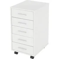 ML-DESIGN Rollcontainer Schubladenschrank mobiler Aktenschrank Büroschrank mit 5 Schubladen, (1 St), Rollschrank 33x38x63,5 cm Bürocontainer Lagerschrank für Homeoffice