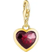 THOMAS SABO Charm Herz Charm Rot, mit Zirkonia (synth)