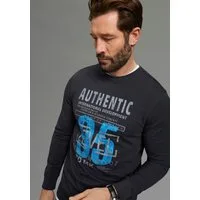 Man's World Langarmshirt neue Farbe! Langarm, bedruckt, aus Baumwolle und Viskose, mit Rippbündchen