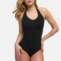 cfab (creamy fabrics) Shaping-Body Neckholder Shapewear mit String-Schwarz-XS (1-tlg)