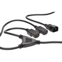 Y-Netzanschlusskabel, Y-Kabel schwarz, 1,70 Meter, 2 Kaltgeräte-Buchsen
