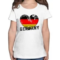 Shirtracer T-Shirt Germany Herz Deutschland 2026 Fussball WM Fanartikel