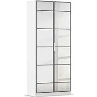 rauch Drehtürenschrank Kleiderschrank Schrank Garderobe Schlafzimmerschrank ACERO (praktisch in Tiefe 41 cm mit vielen Einlegeböden) Spiegelfront in moderner Loft-Optik MADE IN GERMANY