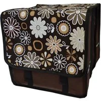 Aves-24 Fahrradtasche FAHRRADTASCHE Satteltasche Gepäckträgertasche Doppel Fahrrad 26" 28", 12. Duo - Blumen (braun)