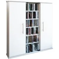 VCM Standregal Holz CD DVD Stand Regal Schrank Santo Glastür, 1-tlg., 92x86x18cm Schrank, Aufbewahrung