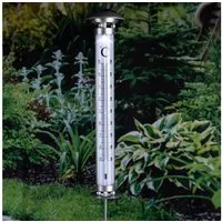 Gravidus Gartenthermometer LED Solar Thermometer beleuchtet Solarthermometer