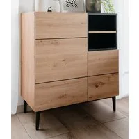 Furn.Design Kommode Liam (Anrichte in Eiche Artisan und schwarz, 80 x 90 cm), modernes Design