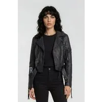 trueprodigy Lederjacke Ava mit Print und Nieten