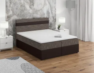 Boxspringbett Schlafzimmerbett INVERN 140x200cm Dunkelbraun-Braun