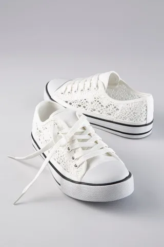 Aniston SHOES Sneaker Schnürschuh, Freizeitschuh in Häkeloptik - NEUE KOLLEKTION