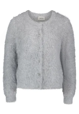 CARTOON - Flauschige Strickjacke grau - Gr. - 46