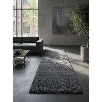 KADIMA DESIGN Teppich RHEIN Shaggy Langflor Wohnzimmer Schlafzimmer Waschbar Esszimmer, Läufer, Höhe: 32 mm, Grau, 60x110 cm, Wohnzimmerteppich Strapazierfähig Waschbar