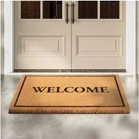 Villeroy & Boch Fußmatte Caroline Welcome, Türmatte, rechteckig, Höhe: 23 mm, Robust, Innen, Außen, Schmutzabtreter, Wetterfest, Natur, Kokos