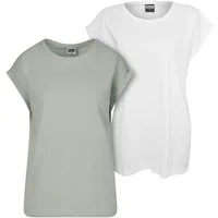 URBAN CLASSICS T-Shirt Urban Classics Damen Ladies Extended Shoulder Tee 2-Pack (1-tlg)