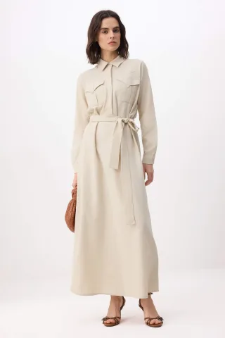 Flaches, langes A-Linien-Hijab-Kleid für Damen