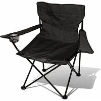 Mojawo Klappstuhl Anglersessel mit Getränkehalter und Tasche Campingstuhl Schwarz