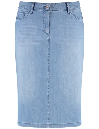 GERRY WEBER Edition - Stretchiger Jeansrock mit Gehschlitz blau - Gr. - 46
