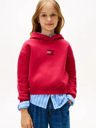 RHINE STONE FLAG HOODIE ruby rhubarb - Gr. - 10