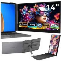 blackview 14" FHD Gaming Monitor, Ultra-dünne, Laptop Bildschirm Extender Portabler Monitor (1920x1080 px, Full HD, IPS, 600g, 180°, 13,3-17,3 Zoll & Windows/Mac/Android/Chrome-Kompatibilität)
