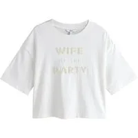 Next T-Shirt Verziertes T-Shirt, Wife Of The Party, Brautmode (1-tlg)