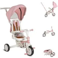 Byox Dreirad Compacto 4 in 1, EVA-Räder, klappbar, Schiebegriff, Sicherheitsgurt, Fußstütze