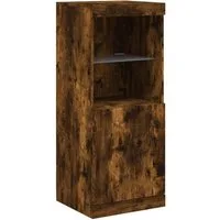 vidaXL Sideboard Sideboard mit LED-Leuchten Räuchereiche 41x37x100 cm (1 St)