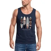 Neverless Tanktop Herren Tank-Top California Surf Paradise Surfboards Grafik Foto Print mit Print