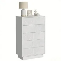 UEV Kommode mit 5 Schubladen, Sideboard, Schubladenschrank, Schmal kommode (Sideboard für Wohnzimmer Schlafzimmer Büro Flur, Aufbewahrungsschrank mit Kisppschutz mehrzweckschrank), Drucköffner/ Push to open Schubladen Aufbewahrungskommode