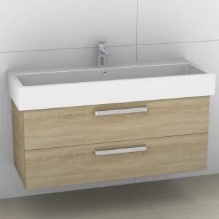 Artiqua 411 Waschtischunterschrank für Vero 045412 mit 1 Armaturbohrung Castello Eiche quer NB, 411- 411-WU2L-D24-7134-426