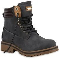 VAN HILL 813283 Stiefelette Warm Gefütterte Damen Outdoor Stiefeletten Worker Boots