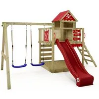 Wickey Spielturm Smart Cave – Abenteuer-Klettergerüst mit Schaukel, Leiter & Rutsche, Unvergessliche Erlebnisse für Kinder – mit 10 Jahren Garantie*