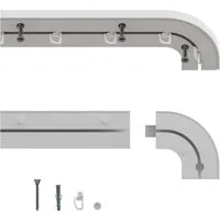 Gardineum Gardinenstange 1-lfg. Kunststoff, Längen v. 1,20 m - 4,00 m mgl. m. Rundbogen, 1-läufig
