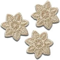 Mono-Quick Aufnäher Bügelbild, Aufbügler, Applikationen, Patches, Flicken, zum aufbügeln, PES, NY, RY, 3 Sternchen beige - Größe: 1,5 x 1,5 cm