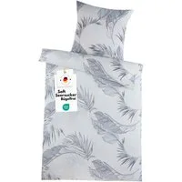 Carpe Sonno Bettwäsche Seersucker 135 x 200 Mikrofaser Sommer Bettwäsche Bügelfrei Leicht, Soft-Seersucker, 2 teilig, Polyester Bettbezug kühlend & OEKO-TEX Grau Blau 135x200