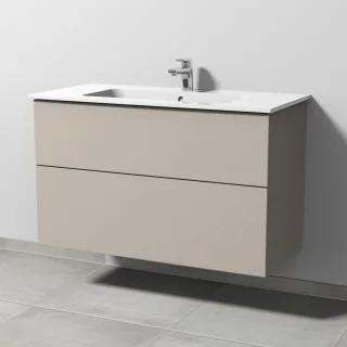 Sanipa 3way Waschtischunterbau zu Duravit ME by Starck Waschtisch mit 2 Auszügen, Kaschmir-Matt SP7261U