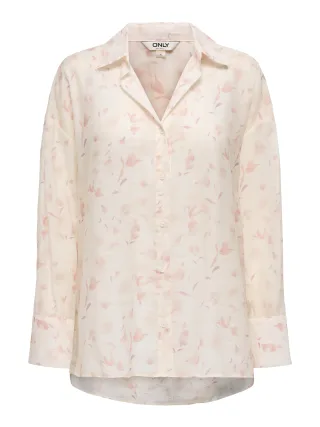 ONLY - ONLOREGON TEAGAN L/S SHIRT AOP WVN Cloud Dancer - Gr. - M