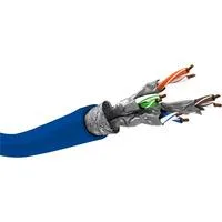 Netzwerkkabel Cat.7a S/FTP (PiMF) Dca blau, 50 Meter, doppelt geschirmt