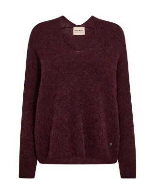 MOS MOSH - MMThora V-Neck Knit port royale - Gr. - XL
