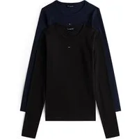 Tommy Jeans Langarmshirt TJW 2PACK SLIM ESSENTIAL RIB LS (Packung, 2-tlg., 2er-Pack) in Rippoptik, mit Logostickerei