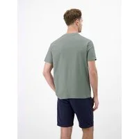 LERROS Rundhalsshirt mit Logo-Badge und in Waffle-Optik