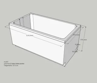 Neuesbad Wannenträger für Bette LaBette 124x71 SW12463